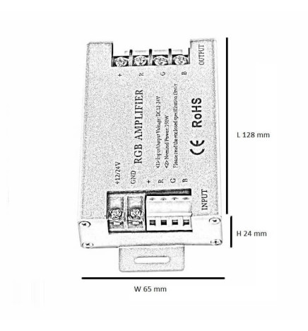 Forsterker RGB LED Strips 350W 12V -24V
