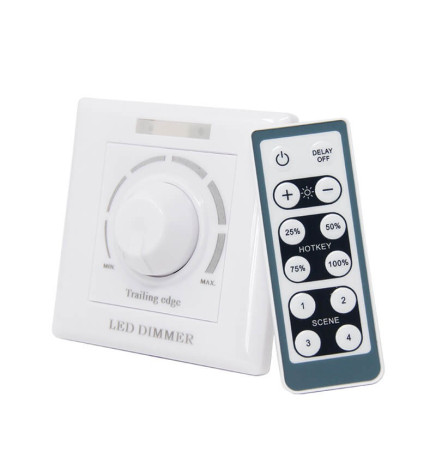 LED Dimmer Triac 200W + IR fjernkontroll
