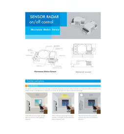 Mikrobølge bevegelsessensor RADAR for 300W LED