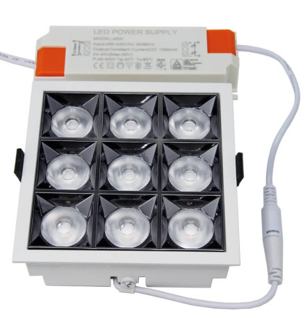 LED-alasvalo 40W OSRAM-siru PALACE 24ş UGR17 140lm / W