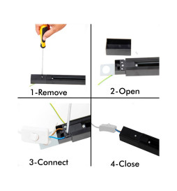 monofaset skinne 2 meter FORSTERKET for LED skinnespots