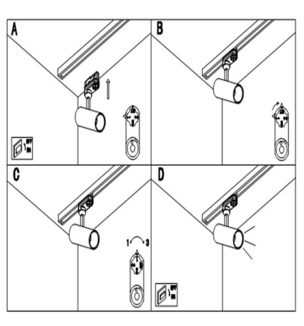 LED Rail spotlight 30W BERNA sort krom enfaset DOB Driverless