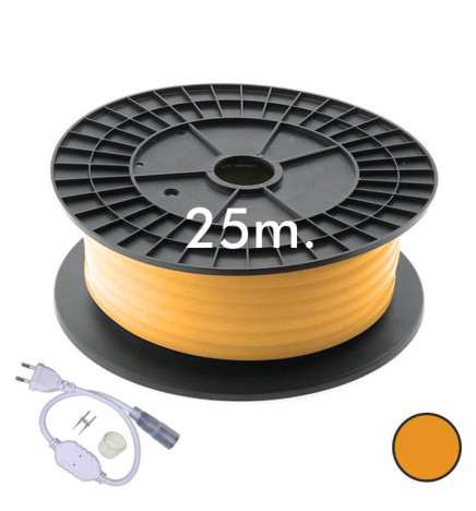 Sirkulær Neon Fleksibel LED  220V 25m 16mm - 9,6W / m - Orange