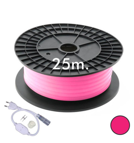Cirkulär neon flexibel LED 16mm 25m - 9.6W / m - Rosa
