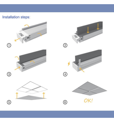 Barre linéaire à LED 28W -HALLE DYNAMICS - UGR19  pour plafonds techniques - Pack 2 unités