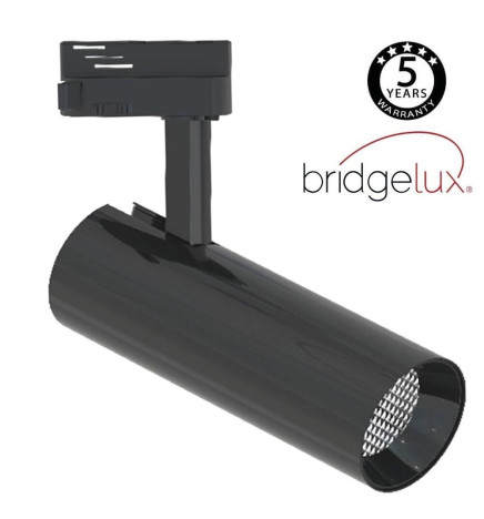 Spot LED  BERNA Chrome Noir pour rail Monophasé DOB Driverless 30W - 24°  Dimmable