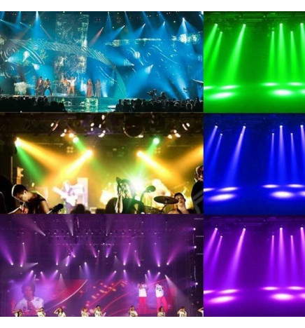 30w LED Mobile Head Spotlight BOSTON White + 7 Colors - 7 Fixed Gobos