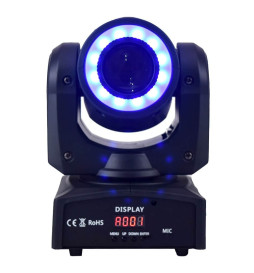 Cabeza Móvil Spot LED 30W BOSTON   Blanco + 7 Colores - 7 Gobos Fijos - DMX