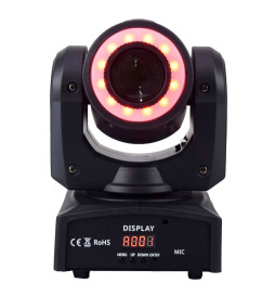 Moving Head Spot LED 30w BOSTON   Weiß + 7 Farben - 7 feste Gobos - DMX