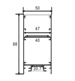 Aluminum Profile Linear INFINITY PRO - DOUBLE LIGHT -2 Meters