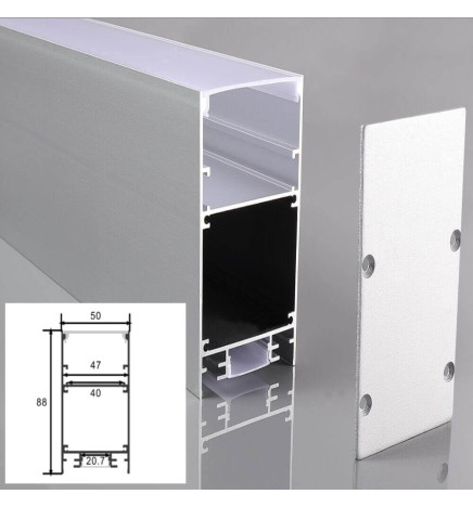 Aluminum Profile Linear INFINITY PRO - DOUBLE LIGHT -2 Meters