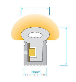Neón LED 8W Flexible 12V Bobina  25m 8mm  Verde