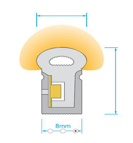 8W Neon Fleksibel LED 12V 25m 8mm Grøn