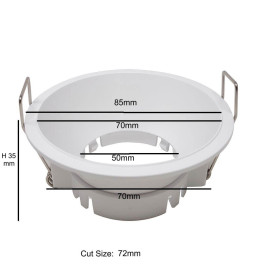 Anneau d'encastrement rond fixe pour LED GU10 MR16