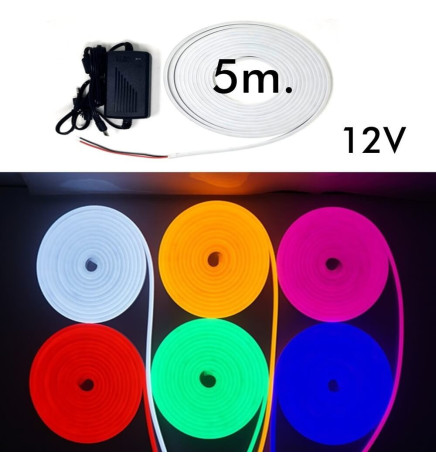 Pack LED Red Neon LED 6mm 12V +  Power supply