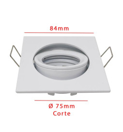 Einstellbarer Quadratischer Kreisring für dichroitische LED GU10 MR16 Lampen - Aluminium