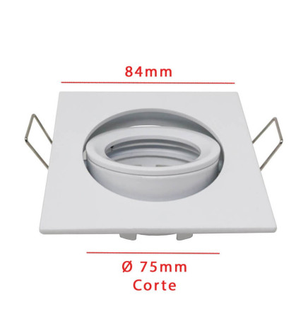 Einstellbarer Quadratischer Kreisring für dichroitische LED GU10 MR16 Lampen - Aluminium