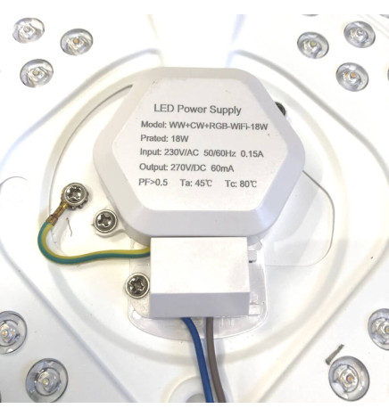 LED-kattovalaisin 18W WiFi SMART RGB+CCT - Himmennettävä