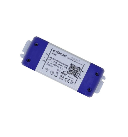 Alimentatore PROFESSIONALE 12V 20W - ECOLED - IP20 - TÜV