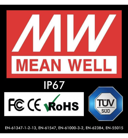 Virtalähde - ammattimainen 5V 25W 5A - MEAN WELL - IP67 - TÜV