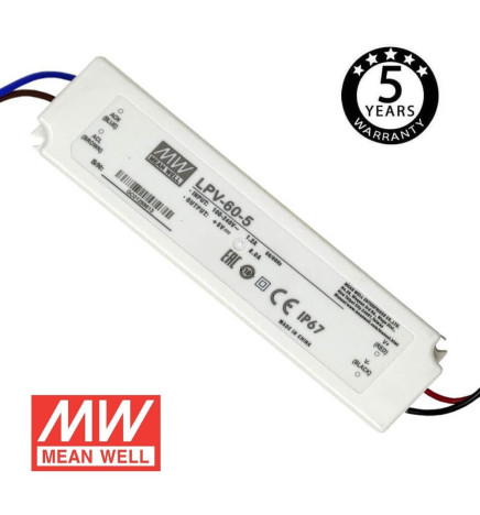 Power supply  PROFESSIONAL 5V 40W 8A - ECOLED - IP67 - TÜV
