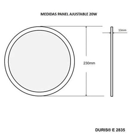 Placa Slim LED Circular Downlight 20W AJUSTABLE OSRAM Chip