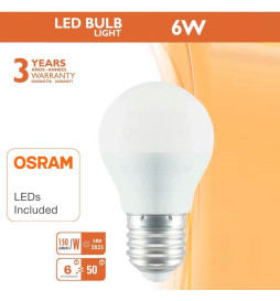 Lâmpada LED 6W  E27 G45 220º - OSRAM Chip