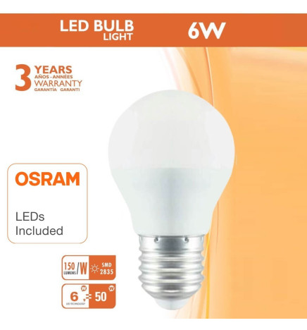 Ampoule LED 6W E27 G45 220º - OSRAM Chip