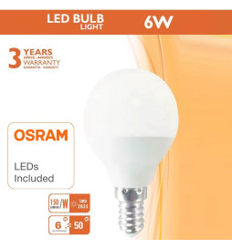 LED Bulb 6W  E27 G45 220º - OSRAM Chip