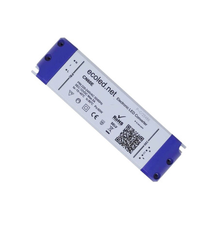 Virtalähde - Ammattimainen 12V 60W - ECOLED - IP20 - TÜV