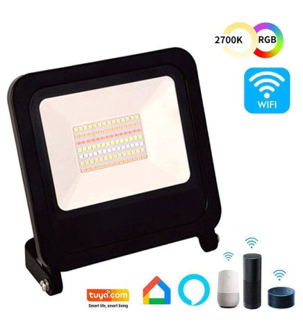 30W LED-flomlys - SMART Wifi RGB + CCT - kan dimmes
