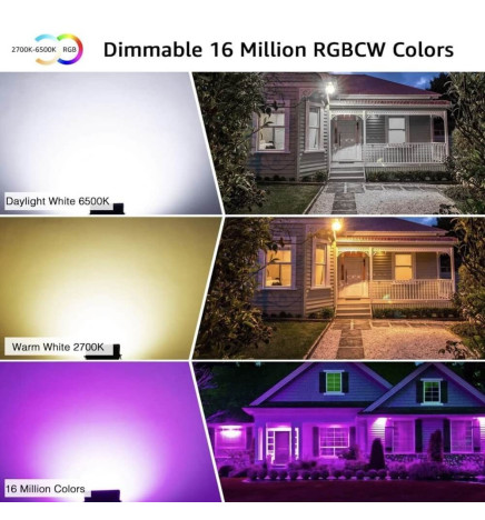 30W LED projektør - SMART Wifi RGB + CCT - dæmpbar