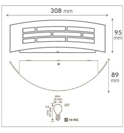 Aplique para LED E27 GOTHENBURG GRIS  Exterior IP44