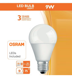 LED-pære 9W E27 A60 180º - OSRAM CHIP DURIS E 2835