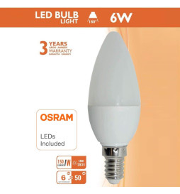 Lampadina LED Candela 6W E14 C37 180º - OSRAM Chip