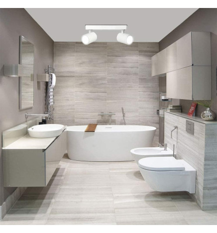 Hvit taklampe for 2x GU10