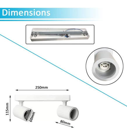 Weißes Deckenlicht für 2x GU10