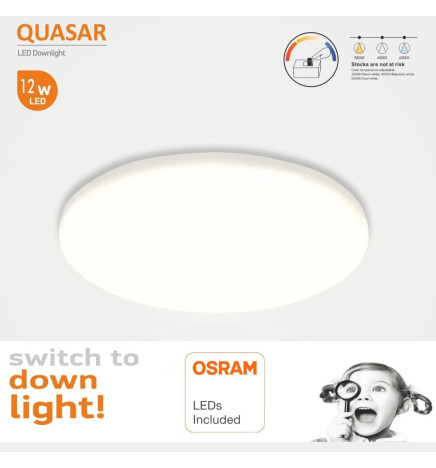 Faretto Downlight LED 24W - Frameless QUASAR - OSRAM CHIP DURIS E 2835 - CCT