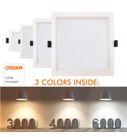 LED Downlight 15W - Firkant - OSRAM CHIP DURIS E 2835 - CCT - UGR17
