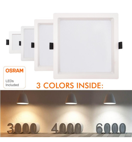 LED Downlight 15W - Firkantet - OSRAM CHIP DURIS E 2835 - CCT - UGR17