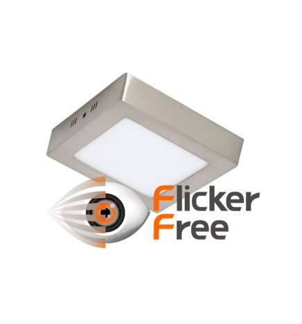 Plafonnier LED à surface Square inox 120º 20W - CCT