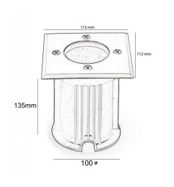 Innfelt IP65 gulv sokkel for GU10