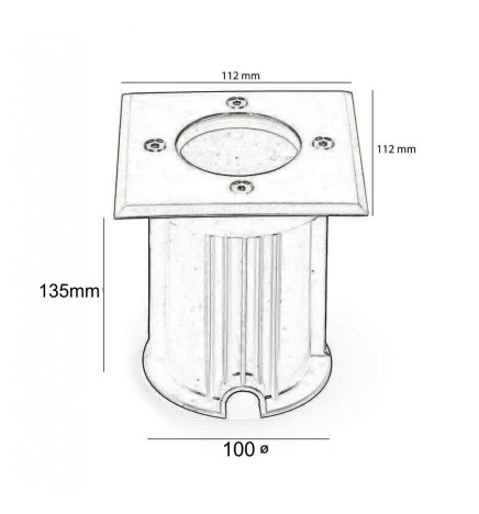 Carcasa empotrable suelo IP65 para casquillo GU10