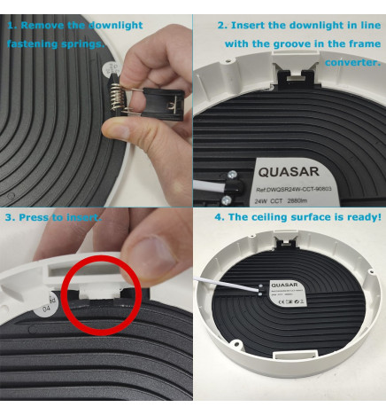 Ramkonverterare i taklampa för downlight - QUASAR 24W