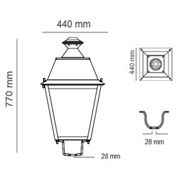 Réverbère LED Villa Aluminium 40W-50W-65W-100W