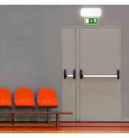 LED nødlys 4W + loftsæt + permanent lysalternativ - IP65