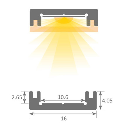 Lampada lineare Sospensione - MILANO SLIM ARGENTO CURVES - 0.5m - 1m - 1.5m - 2m - IP20