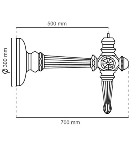 Støtte for LED gatelampe Antorcha- aluminium. 70 cm