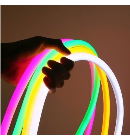 Sirkulær Neon Fleksibel LED  220V  16mm spole 25m - 9,6W / m - Grønn