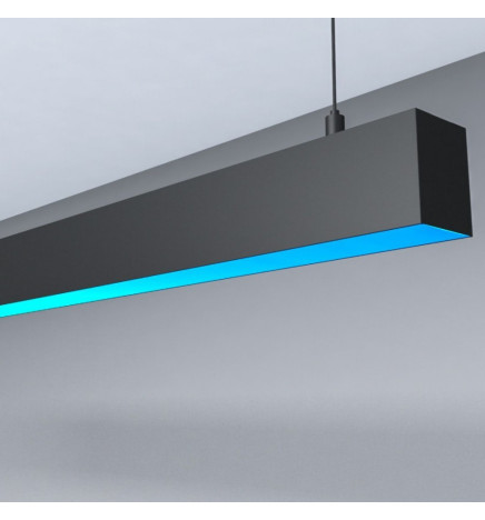 Lampe linéaire Suspension LED RGB - MUNICH SLIM NOIR - 0,5m - 1m - 1,5m - 2m - IP54